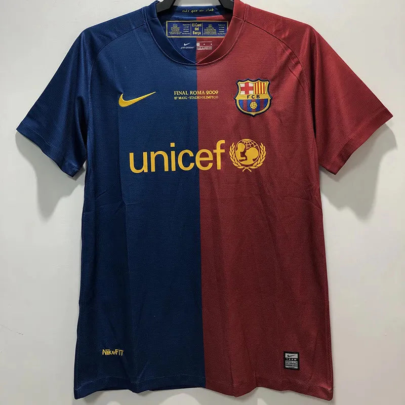 Barcelona 08/09 Home Champions Retro Soccer Jersey Short Sleeve