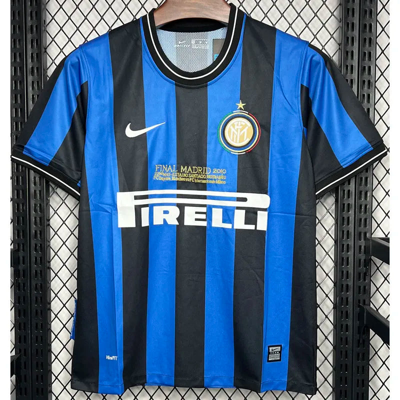 Inter Milan 09/10 Home Champions Retro Soccer Jersey Short Sleeve