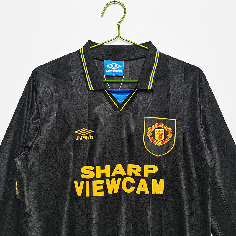 Man United 1993-1994 Away Black Jersey Long Sleeve