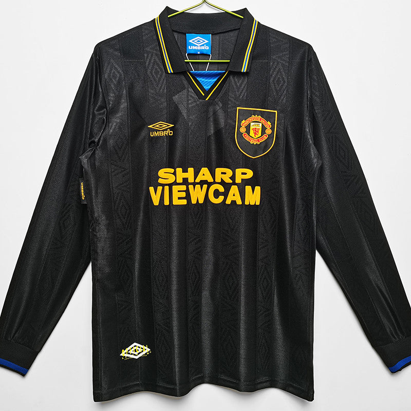 Man United 1993-1994 Away Black Jersey Long Sleeve