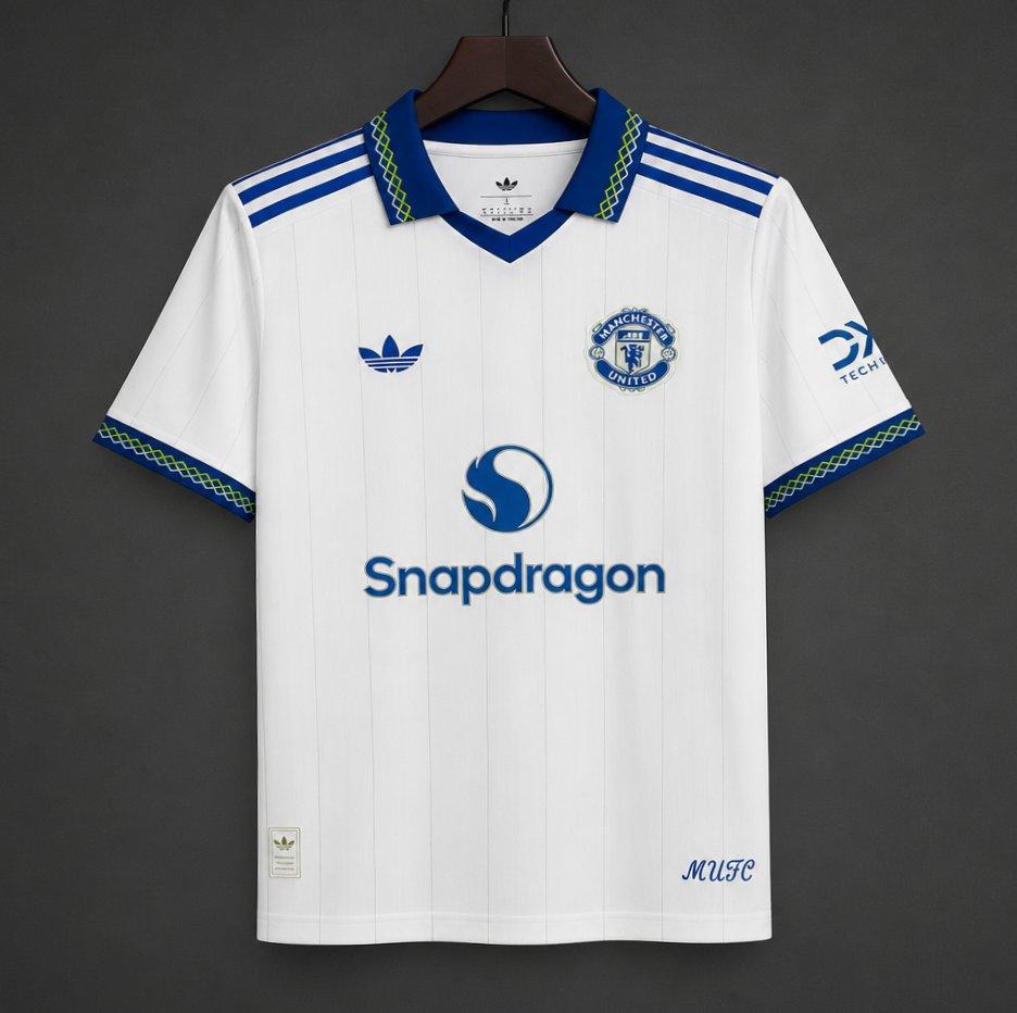 26/27 Manchester United White Pinstripe Away Jersey
